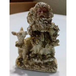 Cornerstone Creations Santa With Sack Of Toys‎ & Deer Vintage 2000